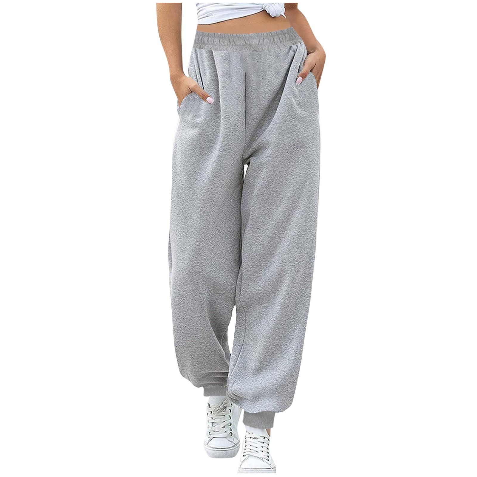 Damen Jogginghose Baggy Low Waist - Warm Gefütterte Sweatpants Für Herbst & Winter