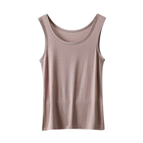 BLVB Womens Basic Tank Tops Sleeveless Layering Tops Undershirt Tanks Solid Color Casual Soft Summer Tee Tops