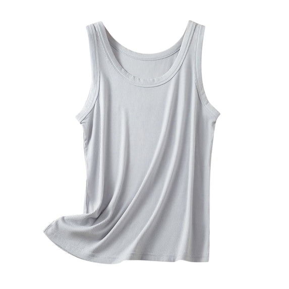BLVB Womens Basic Tank Tops Sleeveless Layering Tops Undershirt Tanks Solid Color Casual Soft Summer Tee Tops