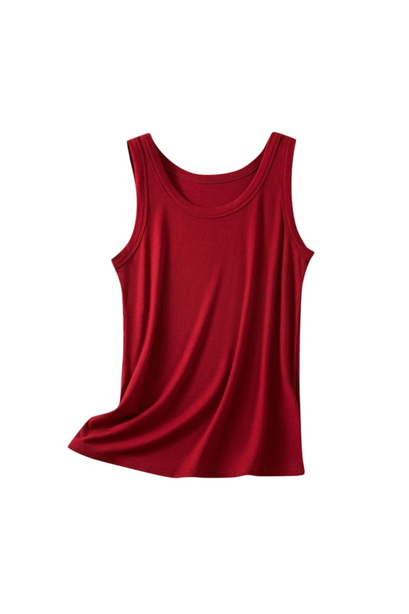 Womens Basic Tank Tops Sleeveless Layering Tops Undershirt Tanks Solid Color Casual Soft Summer Tee Tops