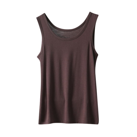 BLVB Womens Basic Tank Tops Sleeveless Layering Tops Undershirt Tanks Solid Color Casual Soft Summer Tee Tops