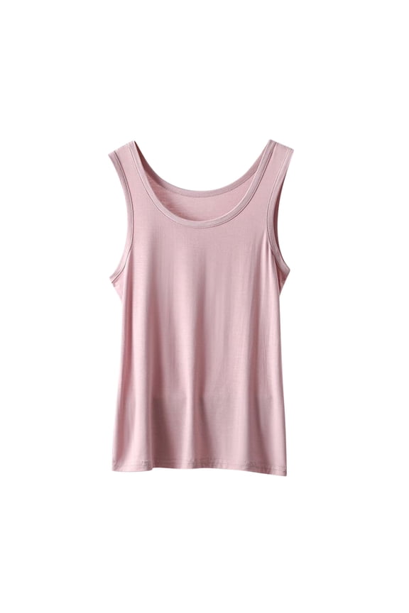 Womens Basic Tank Tops Sleeveless Layering Tops Undershirt Tanks Solid Color Casual Soft Summer Tee Tops