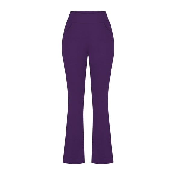 BLVB Womens Bootcut Yoga Pants with Pockets High Waist Stretchy Flare Leggings Running Gym Sports Pants