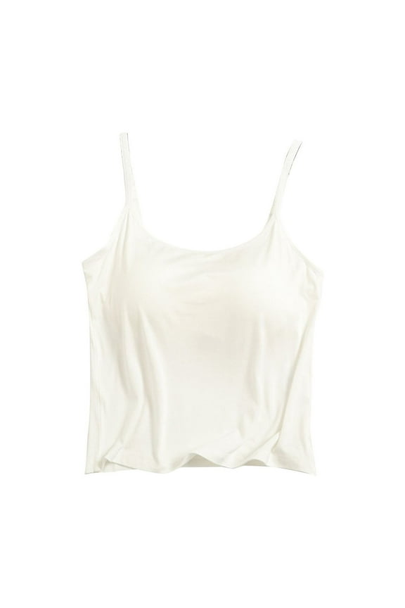 Womens Cami Tops with Built in Bras Adjustable Spaghetti Strap Camisole Casual Summer Pajama Shirts Sleepwear