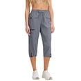 thumbnail image 1 of BLVB Womens Cargo Capris Lightweight Hiking Pants Multi Pockets Casual Outdoor Athletic Travel Loose Cropped Pants, 1 of 7