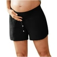 thumbnail image 1 of BLVB Womens Casual Shorts Ealstic Waisted Fashion Beach Shorts Cute Comfy Solid Color Summer Lounge Shorts, 1 of 6