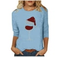 thumbnail image 1 of BLVB Womens Christmas 3/4 Sleeve Crew Neck T-Shirts Red Cup Graphic Tee Tops Winter Holiday Family Party Matching Tops, 1 of 5