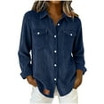 thumbnail image 1 of BLVB Womens Corduroy Button down Shirts Dressy Casual Boyfriend Tops Long Sleeve Blouses Oversized Fall Tops Jackets Shackets, 1 of 7