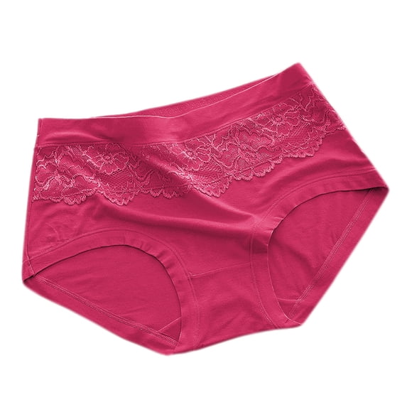 BLVB Womens Cotton Underwear Ladies Girls Lace Mid Waisted Stretch Briefs Comfortable Breathable No Show Panties