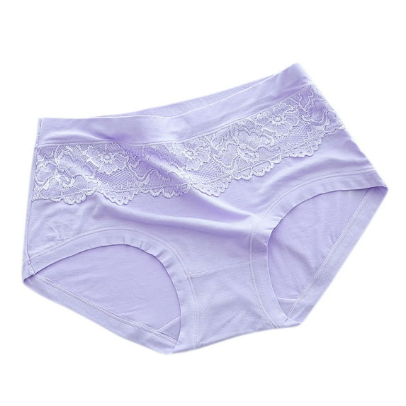 BLVB Womens Cotton Underwear Ladies Girls Lace Mid Waisted Stretch Briefs Comfortable Breathable No Show Panties