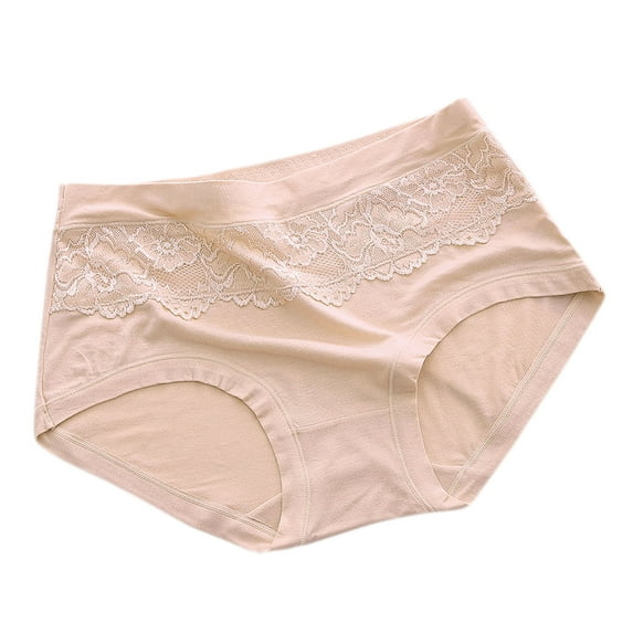 BLVB Womens Cotton Underwear Ladies Girls Lace Mid Waisted Stretch Briefs Comfortable Breathable No Show Panties
