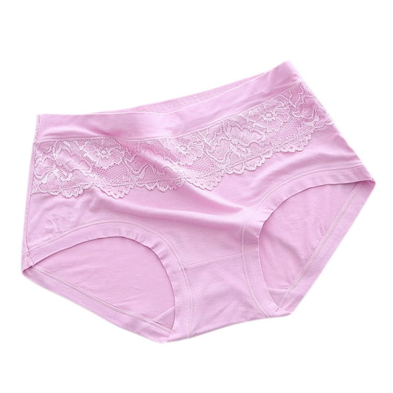 BLVB Womens Cotton Underwear Ladies Girls Lace Mid Waisted Stretch Briefs Comfortable Breathable No Show Panties