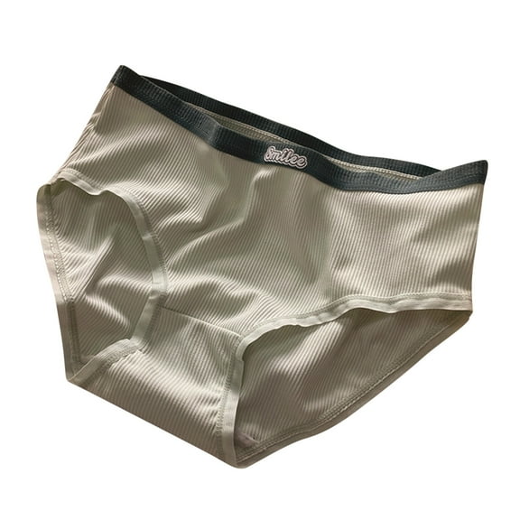 BLVB Womens Cotton Underwear Ladies Girls Mid Waisted Stretch Comfortable Breathable No Show Panties