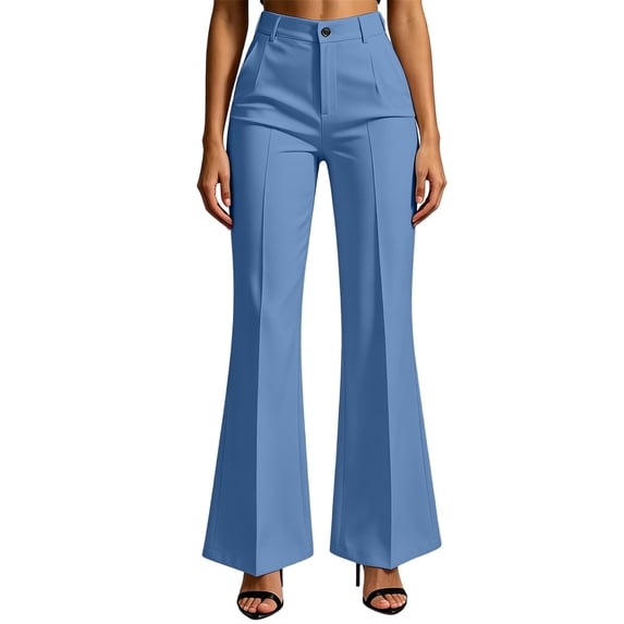BLVB Womens Dress Pants Flare Business Casual Work Pants with Pockets Stretchy High Waisted Bootcut Slacks Pull on Office Trousers