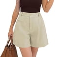 thumbnail image 1 of BLVB Womens Dress Shorts for Women High Waisted Trouser Summer Business Dressy Casual Pleated Wide Leg Work Shorts, 1 of 6