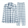 thumbnail image 1 of BLVB Womens Fall Spring Pajamas Printed Casual Long Sleeve Button down Shirt and Pants 2 Piece Outfits Sleepwear, 1 of 3