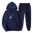 thumbnail image 1 of BLVB Womens Fall Winter 2 Piece Sweatsuit Outfit Long Sleeve Hoodies Pullover Sweatshirt Joggers Lounge Set Tracksuits, 1 of 2