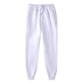 thumbnail image 1 of BLVB Womens Fleece Sweatpants Warm Baggy Pants Comfy Fall Winter Joggers High Waisted Lounge Trousers with Pockets White, 1 of 2
