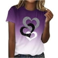 thumbnail image 1 of BLVB Womens Heart Shirts Short Sleeve Valentine's Day Crewneck Graphic Tees Tops Summer Casual T Shirts Valentines Gifts, 1 of 4