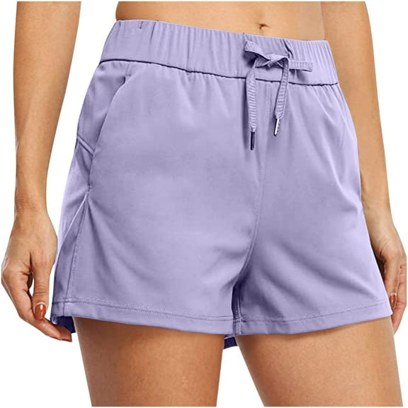 BLVB Womens High Waist Running Shorts Athletic Workout Quick Dry Shorts for Women with Pockets Gym Yoga Shorts