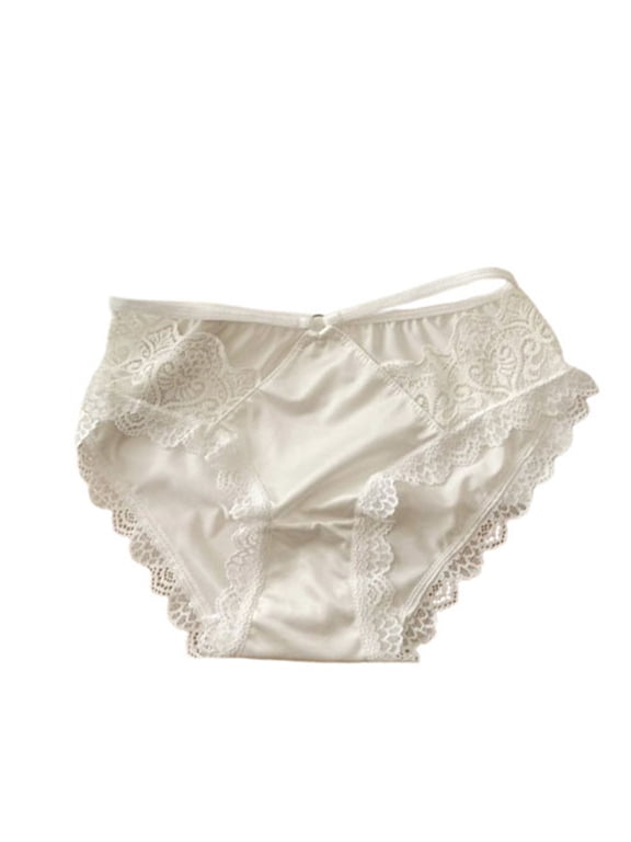 Womens Lace Briefs Hi Cut Mid High Waist Hollow out Underwear Ladies String Panties for Women