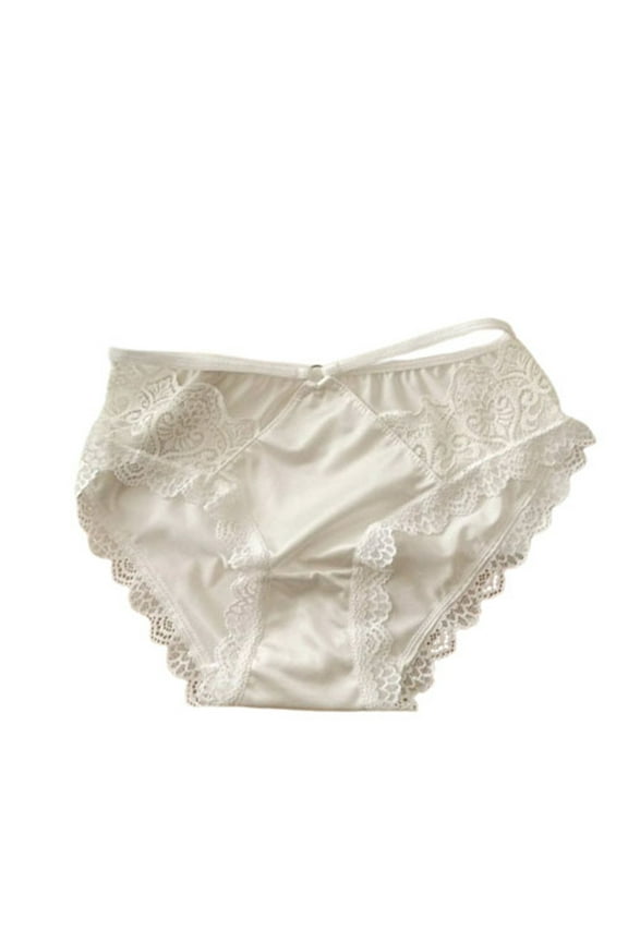 Womens Lace Briefs Hi Cut Mid High Waist Hollow out Underwear Ladies String Panties for Women