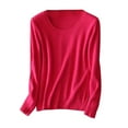 thumbnail image 1 of BLVB Womens Long Sleeve Crewneck T-Shirt Casual Basic Tops Lightweight Stretch Base Layer Tee Shirts Blouses, 1 of 3