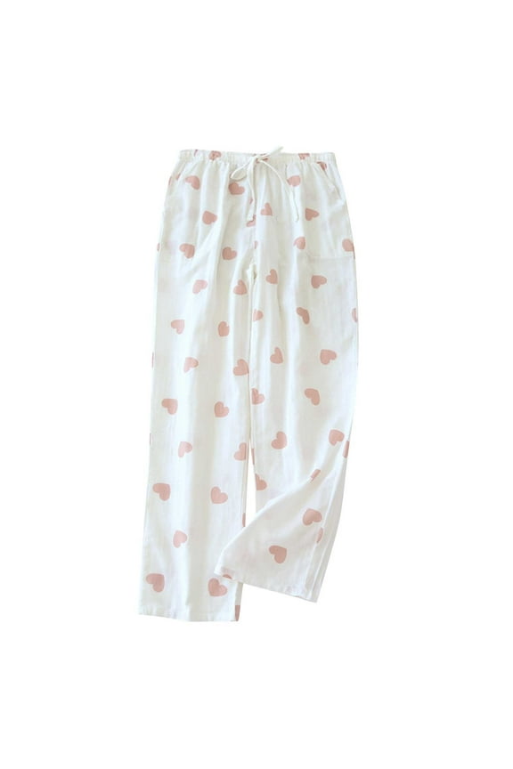 Womens Loose Lounge Pants Comfy Pajama Pants Plaid Sleep Bottoms with Pockets Drawstring Pj Bottoms Pants