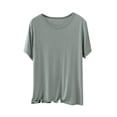 thumbnail image 1 of BLVB Womens Modal Sleep Shirts Comfy Loose Pajama Tops Round Neck Solid Color Short Sleeve Lounge Tee Shirts, 1 of 6
