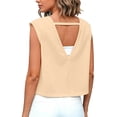 thumbnail image 1 of BLVB Womens Open Back Workout Tops Crop Gym Shirts Loose Fit Cap Sleeve Athletic Tee for Running Yoga, 1 of 7