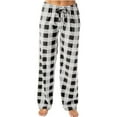 thumbnail image 1 of BLVB Womens Plaid Pajama Pants Comfy Loose Fit Lounge Sleep Bottom Wide Leg PJ Pants for Women with Drawstring Gray, 1 of 5