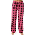 thumbnail image 1 of BLVB Womens Plaid Pajama Pants Comfy Loose Fit Lounge Sleep Bottom Wide Leg PJ Pants for Women with Drawstring Hot Pink, 1 of 5