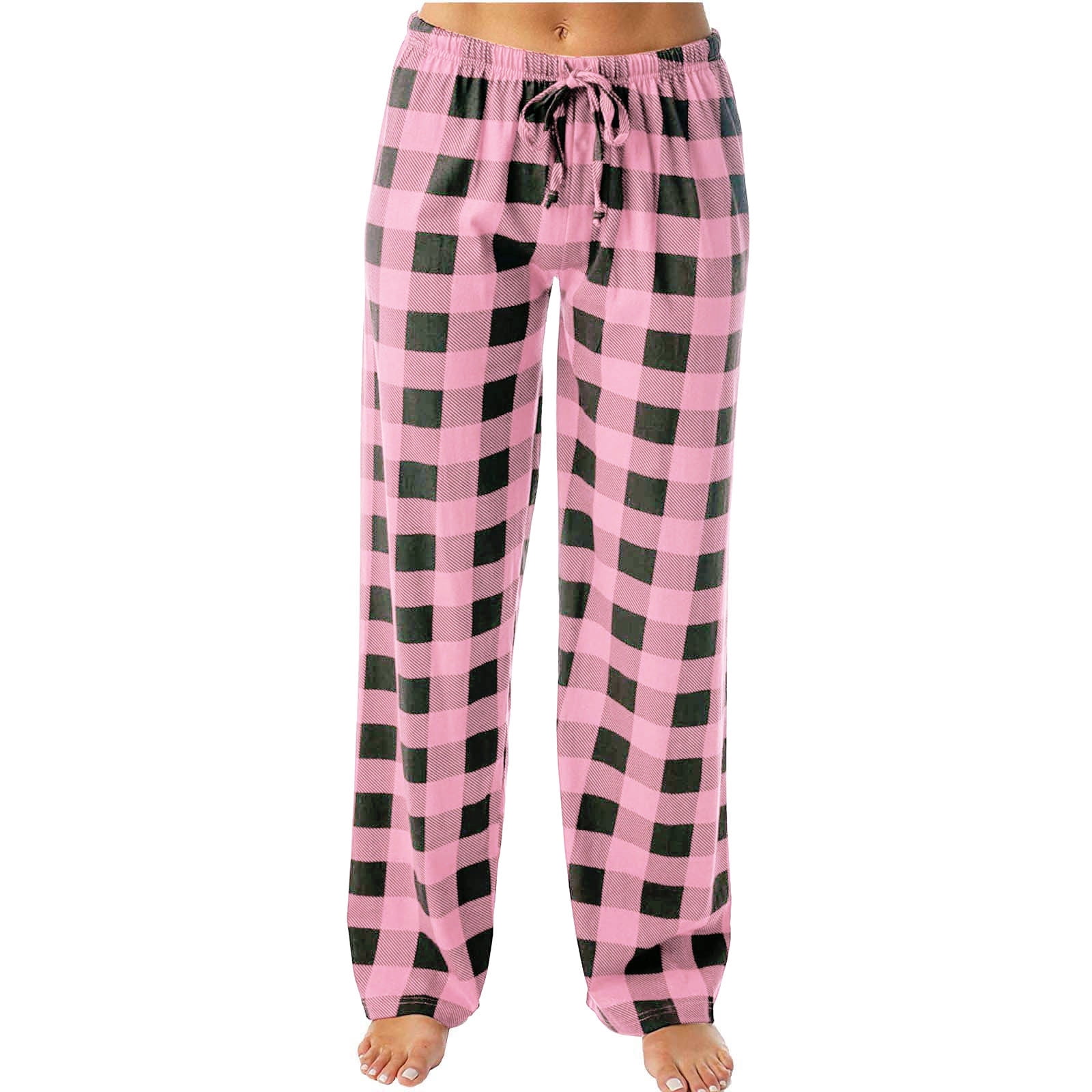 BLVB Womens Plaid Pajama Pants Comfy Loose Fit Lounge Sleep Bottom Wide Leg PJ Pants for Women