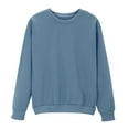 thumbnail image 1 of BLVB Womens Plain Crewneck Sweatshirts Fall Casual Long Sleeve Pullover Cute Tops Loose Lightweight Sweatshirt Fashion Clothes, 1 of 6