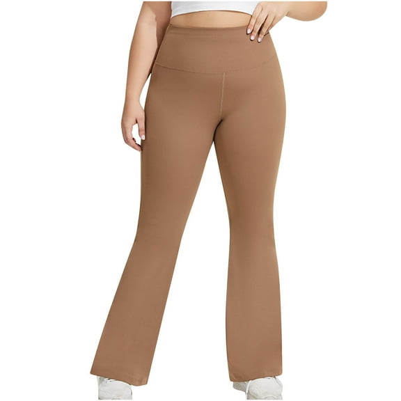 BLVB Womens Plus Size Bootcut Yoga Pants Soft Breathable High Waist Flare Workout Yoga Pants Activewear Gym Clothes