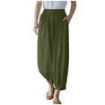 thumbnail image 1 of BLVB Womens Plus Size Linen Capri Pants Drawstring Elastic Waist Baggy Tapered Capris Casual Summer Lounge Pants, 1 of 7
