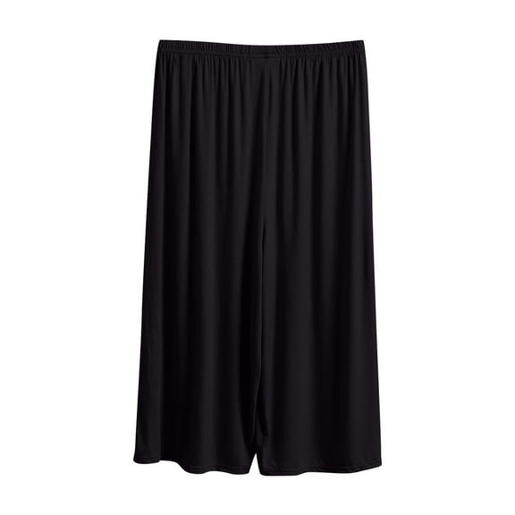 BLVB Womens Plus Size Pajamas Pants Capri Pj Bottoms Comfy Solid Color Lounge Soft Wide Leg Sleep Pants