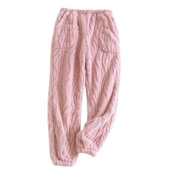 BLVB Womens Plush Pajama Pants Soft Fuzzy Pajama Bottoms for Women Cozy Pj Fleece Lounge Pants Sleepwear for Winter