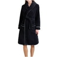 thumbnail image 1 of BLVB Womens Plush Robes Soft Bathrobe Knee Length Warm Thick Robe Fleece Loungewear Housecoat with Pockets, 1 of 3