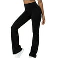 thumbnail image 1 of BLVB Womens Scrunch Workout Flare Leggings Stretch High Waisted Bootcut Gym Pants Bell Bottom Bootleg Gym Pants, 1 of 4