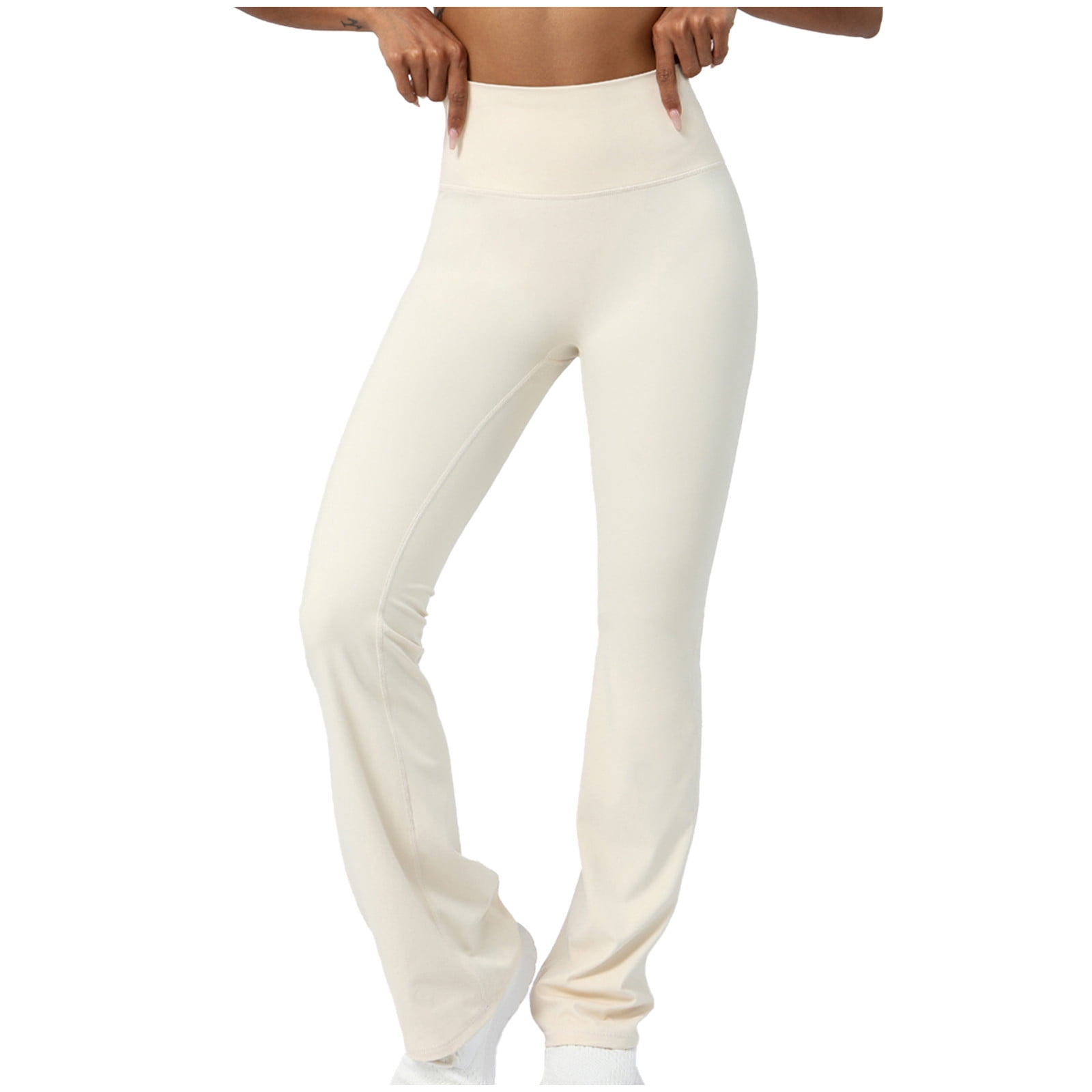 BLVB Womens Scrunch Workout Flare Leggings Stretch High Waisted Bootcut