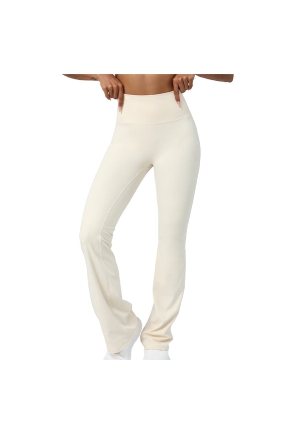 Womens Scrunch Workout Flare Leggings Stretch High Waisted Bootcut Gym Pants Bell Bottom Bootleg Gym Pants