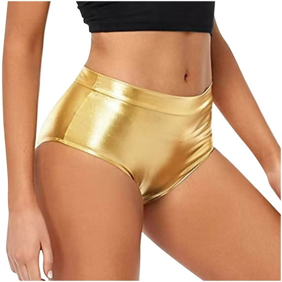 BLVB Womens Shiny Booty Shorts Sparkly Short Shorts Low Waisted Bottoms for Clubwear Dance Festival