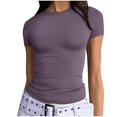thumbnail image 1 of BLVB Womens Short Sleeve Boat Neck T-Shirts Going out Tops Compression Summer Basic Base Layer Tee Shirts Trendy Clothes 2025, 1 of 7