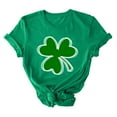 thumbnail image 1 of BLVB Womens Short Sleeve St. Patricks Day Tops Cute Shamrock Printed Tee Shirts Crewneck Casual Tunic Tops for Girls, 1 of 3