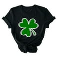 thumbnail image 1 of BLVB Womens Short Sleeve St. Patricks Day Tops Cute Shamrock Printed Tee Shirts Crewneck Casual Tunic Tops for Girls, 1 of 3