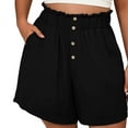 thumbnail image 1 of BLVB Womens Shorts Comfy Summer Elastic High Waist Casual Beach Lounge Shorts for Women Trendy with Pockets, 1 of 7
