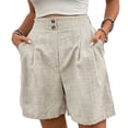 thumbnail image 1 of BLVB Womens Shorts Dressy Wide Leg Summer Shorts High Waisted Pleated Business Casual Workwear Shorts with Pockets, 1 of 7