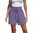 thumbnail image 1 of BLVB Womens Shorts Lightweight Bermuda Shorts for Women Drawstring Casual Summer Beach Shorts with Pockets, 1 of 7