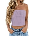 thumbnail image 1 of BLVB Womens Strapless Cropped Tube Tops Basic Sleeveless Eyelet Bandeau Going out Crop Tops Cute Summer Clothes, 1 of 5